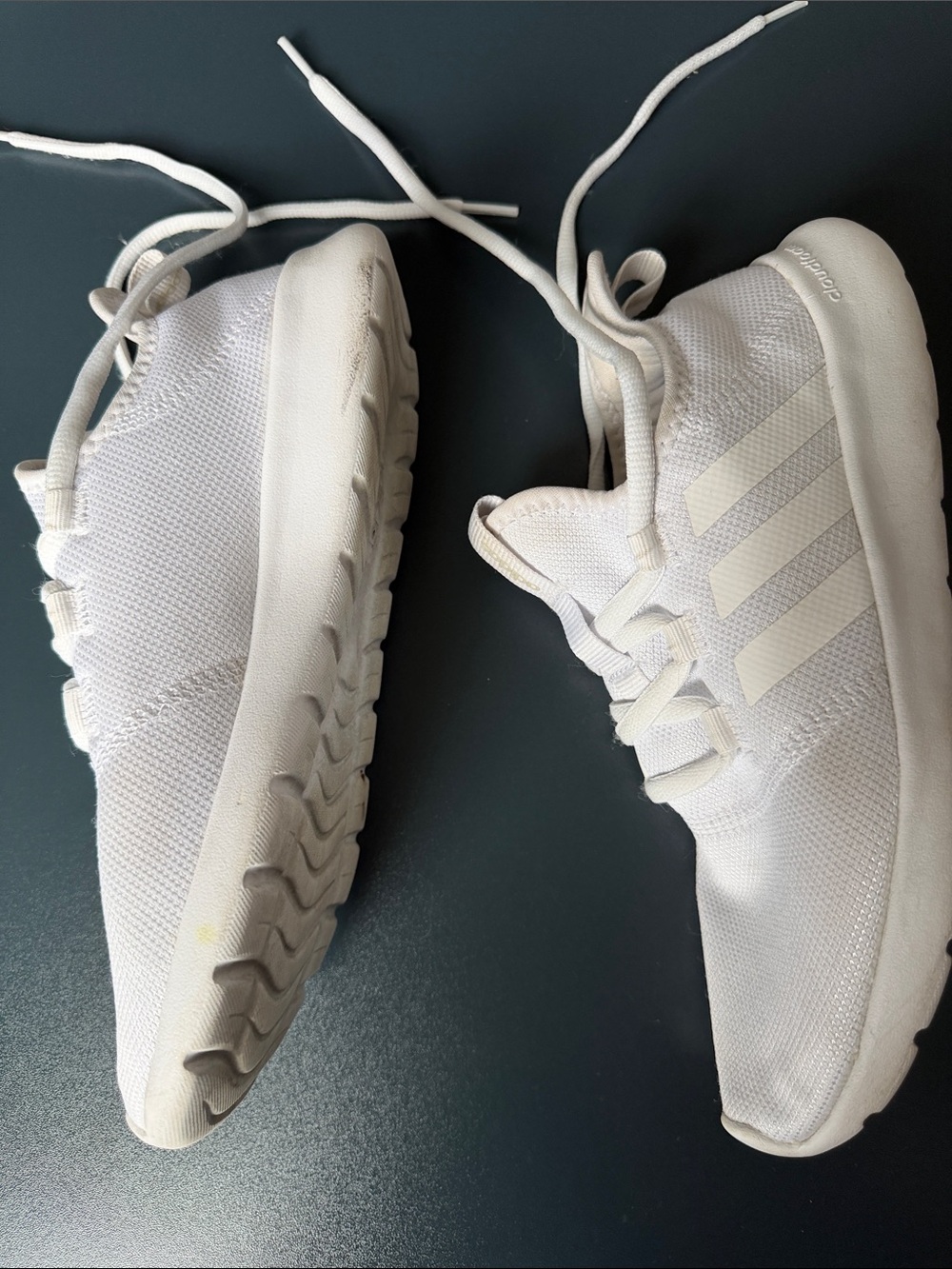 adidas Women's White Knit Lace-Up Sneakers - Picture 3 of 6